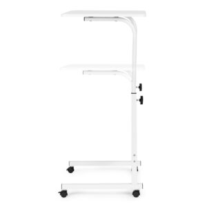 Mobile laptop table – side desk for armchair and sofa in white color, ModernHome - Image 7