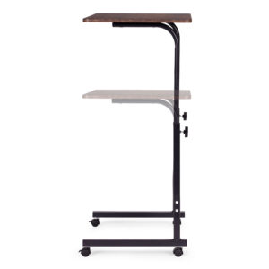 Mobile laptop table – side desk for armchair in aged walnut finish, ModernHome - Image 7