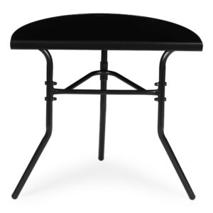 Semi-Circular Glass Coffee Table for Balcony, Terrace or Patio – Black, MultiGarden - Image 7