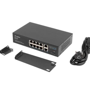 Lanberg RSFE-8P-2GE-120 tinklo komutatorius Ne-valdomas Gigabit Ethernet (10/100/1000) Maitinimas per Eternetą (PoE) 1U Juoda - Image 2