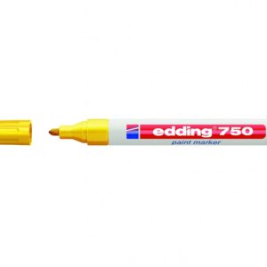 Žymeklis Edding 750 lako pagrindu, apvaliu galiuku, 2-4mm, geltonos spalvos