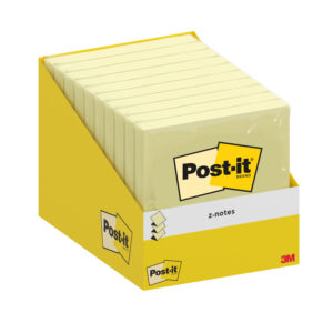 *Lipnūs lapeliai Post-it Z-Notes, 76x76mm, 100 lapelių, geltonos spalvos - Image 2