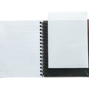 *Sąsiuvinis Premium, A5+, 60 lapų, su spirale šone ir perforacija, linijos +5x5 langeliai, aukso spalvos - Image 3