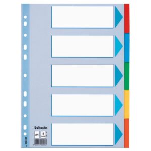 Skiriamieji lapai Esselte, A4, kartoniniai 5 spalvų, nenumeruoti - Image 4