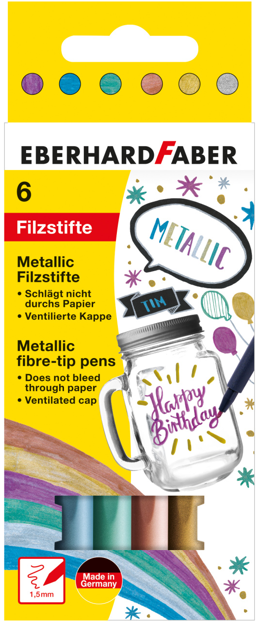 551006_Metallic felt-tip pen cardboard box of 6