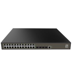 LevelOne GEL-2871 tinklo komutatorius Valdomas L2+ Gigabit Ethernet (10/100/1000) 1U Juoda - Image 1