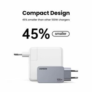 Ugreen Nexode Pro EU 3-Port GaN PD Fast Charger With USB-C Cable Universalus Juoda, Pilka AC Spartusis įkrovimas Vidaus - Image 3