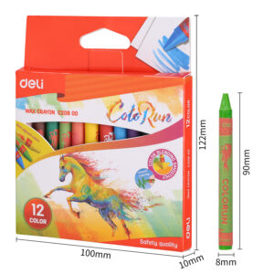 Vaškinės kreidelės DELI Colorun 12 spalvų - Image 4