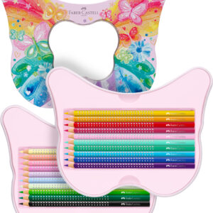 Spalvoti pieštukai tribriauniai Faber-Castell Sparkle Ladybug 20 spalvų - Image 3