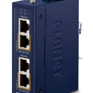 PLANET Industrial 2-port 10/100/1000T Gigabit Ethernet (10/100/1000) Maitinimas per Eternetą (PoE) Mėlyna