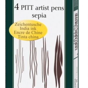 Rašikliai piešimui Faber-Castell PITT, S, F, M, B, 4vnt., rudos spalvos