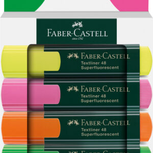 Teksto žymeklių rinkinys Faber-Castell 48, 4 spalvos