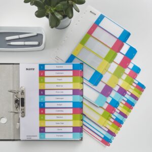 Skiriamieji lapai Leitz WOW Print, A4+, 1-12, plastikiniai, įvairių spalvų - Image 4