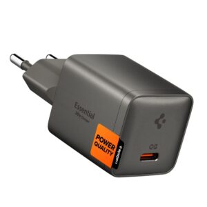 Spigen EE301EU-GAN ESSENTIAL 1 prievado tinklo įkroviklis 30W GUNMETAL