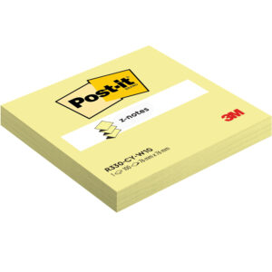 *Lipnūs lapeliai Post-it Z-Notes, 76x76mm, 100 lapelių, geltonos spalvos