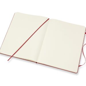 Užrašų knygutė Moleskine Classic 19x25cm, baltais lapais, kietu viršeliu, raudonos spalvos - Image 2