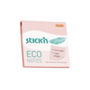 Lipnūs lapeliai StickN, 21746 ,Eco, 76x76mm, 100 lapelių, rožinės spalvos