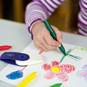 *Plastikinės kreidelės Faber-Castell Grip Jumbo, tribriaunės, 12 spalvų - Image 3