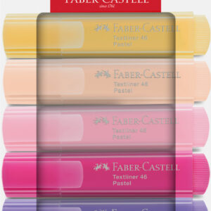Teksto žymeklių rinkinys Faber-Castell 46, pasteliniai, 6 spalvų
