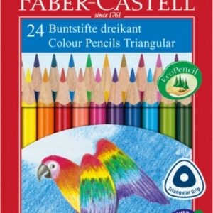 Spalvoti pieštukai Faber-Castell Parrot, 24 spalvų, tribriauniai