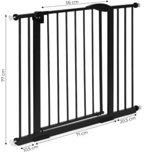 Apsauginiai varteliai, 74-105 cm, laiptams ir durims, plieniniai, su papildomomis sekcijomis, juodi, ECOTOYS - Image 8