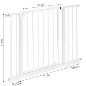 Apsauginiai varteliai, 74-105 cm, laiptams ir durims, plieniniai, papildomos sekcijos, balti, ECOTOYS - Image 8