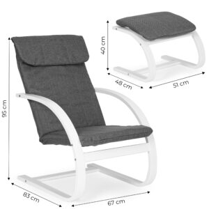 Finnish Rocking Chair with Footrest Lounger for Living Room ModernHome - Image 8