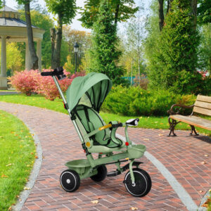 2-in-1 tricycle stroller, swivel seat, foldable canopy, green, ECOTOYS - Image 8
