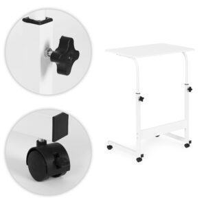 Mobile laptop table – side desk for armchair and sofa in white color, ModernHome - Image 8