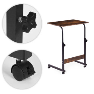 Mobile laptop table – side desk for armchair in aged walnut finish, ModernHome - Image 8