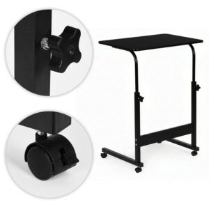 Mobile laptop table – side desk for armchair, black, ModernHome - Image 8