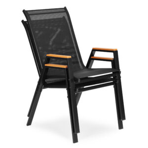 Set of 2 Garden Chairs for Terrace or Balcony, Black, MultiGarden - Image 8