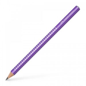 *Pieštukų rinkinys Faber-Castell Jumbo Sparkle, su drožtuku ir trintuku, violetinės spalvos