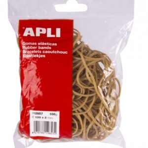 Kanceliarinės gumelės Apli, 120x2mm, 100g, natūralios spalvos