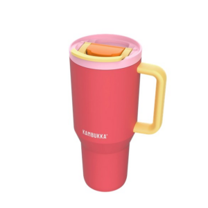 Termo puodelis su teleskopiniu šiaudeliu Kambukka Rio Tumbler 950ml Pink Papaya - Image 3