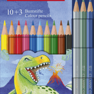 Spalvoti pieštukai Faber-Castell Dino 10+3 spalvų