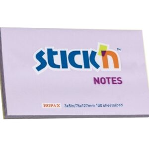 Lipnūs lapeliai Stick´N 21405, 76x127mm, 100 lapelių, violetinės spalvos