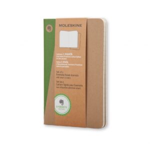 *Užrašų knygutė Moleskine Evernote 9x14cm, linijomis, minkštu viršeliu, 2vnt/pak, rudos spalvos