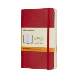 *Užrašų knygutė Moleskine Classic 9x14cm, linijomis, minkštu viršeliu, raudonos spalvos