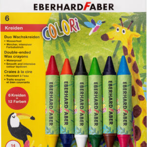 Vaškinės kreidelės EberhardFaber, Colori Duo, 6 spalvų
