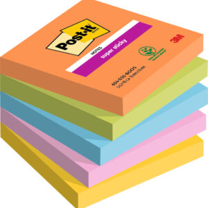 Lipnūs lapeliai užrašams 3M Post-it®, 76mmx76mm, 5 vnt. po 90 lapelių