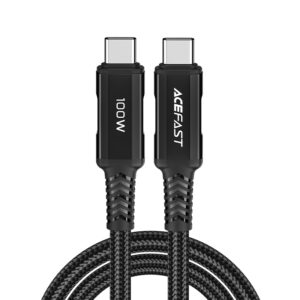 Acefast C4-03 juodos spalvos USB-C - USB-C PD QC cable 100W 5A 480Mb/s 2m - juodos spalvos