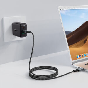 Acefast C4-03 juodos spalvos USB-C - USB-C PD QC cable 100W 5A 480Mb/s 2m - juodos spalvos - Image 4