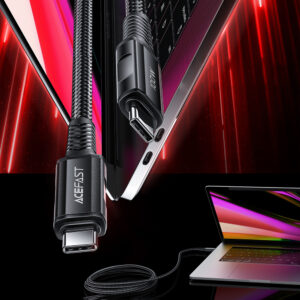 Acefast C4-03 juodos spalvos USB-C - USB-C PD QC cable 100W 5A 480Mb/s 2m - juodos spalvos - Image 7
