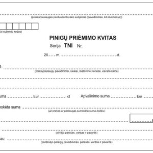 Pinigų priėmimo kvitai su numeracija, A6, SC, 50 kompl