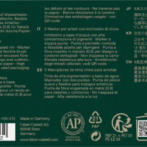 Žymekliai Faber-Castell Pitt Artist Pen, Animaals dvipusiai, 5 spalvų - Image 3