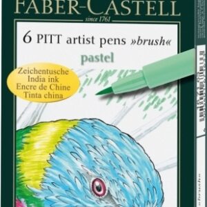 Teptukinių rašiklių rinkinys Faber-Castel India ink PlTT, pastelinės spalvos, 6 vnt