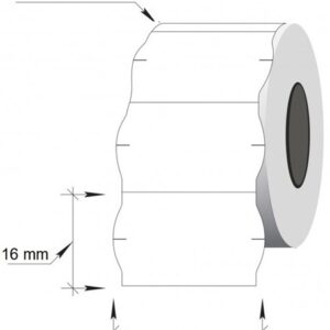 Kainų etiketės 26x16mm, banguotos, 1000vnt, baltos spalvos - Image 2