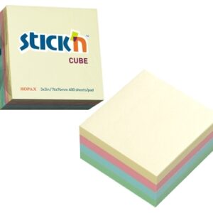 Lipnūs lapeliai Stick´N 21013, 76x76mm, 400 lapelių, įvairių pastelinių spalvų