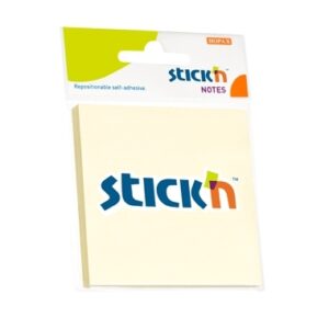 Lipnūs lapeliai Stick´N 21198, 76x76mm, 100 lapelių, geltonos spalvos, blisteryje